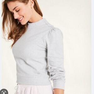Brooks Brothers Gray Puff Shoulder Long-Sleeve Crew Neck Top XL Pullover NEW
